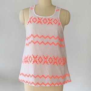 Neon orange and white tank size USA 10 or  M/L